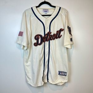 Vintage Starter Detroit Tigers Jersey Mens XLarge Cream & Blue